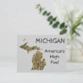 Michigan - Amerikas "High Five Postcard" Postkarte (Stehend Vorderseite)
