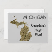 Michigan - Amerikas "High Five Postcard" Postkarte (Vorne/Hinten)