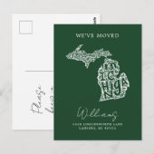 MICHIGAN | Änderung unserer Adresse Postkarte (Vorne/Hinten)