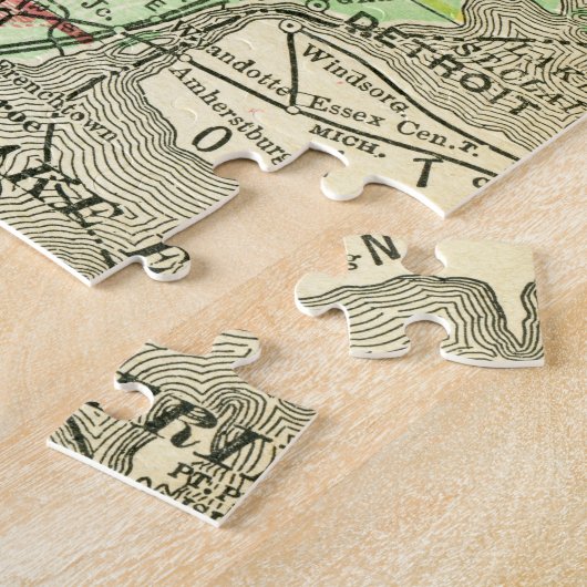 Michigan Antique Map Farbenfroher Staat Norther UP Puzzle (Seite)