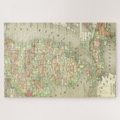 Michigan Antique Map Farbenfroher Staat Norther UP Puzzle (Horizontal)