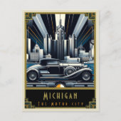 Michigan | Art Deco Postkarte (Vorderseite)