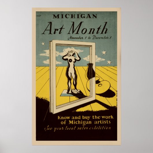 Michigan Art Monat American Vintag WPA Poster (Vorne)