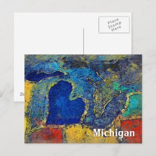 Michigan Artwork Postkarte (Vorne/Hinten)
