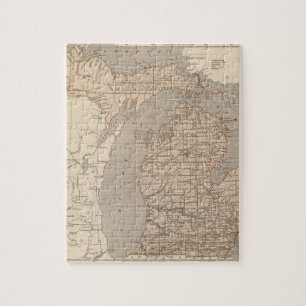 Michigan Atlas Karte Puzzle