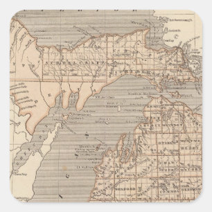 Michigan-Atlas-Karte Quadratischer Aufkleber