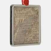 Michigan Atlas Karte Silbernes Ornament (Rechts)