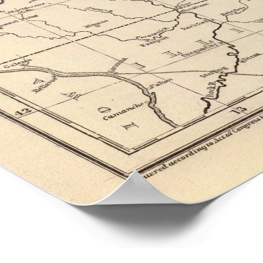 Michigan Atlas Map Poster (Ecke)