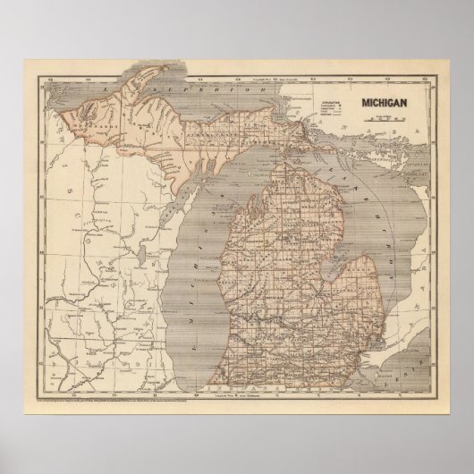 Michigan Atlas Map Poster (Vorne)