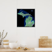 Michigan aus dem Satellitenposter Poster (Küche)