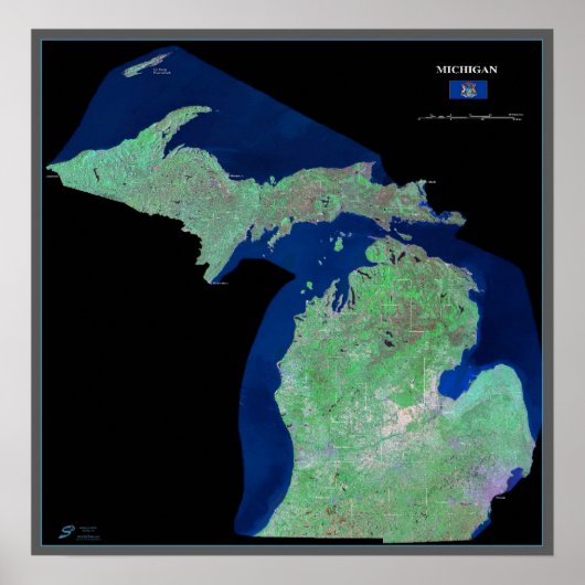 Michigan aus dem Satellitenposter Poster (Vorne)