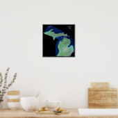 Michigan aus dem Satellitenposter Poster (Küche)