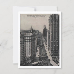 Michigan Ave, Chicago IL, Illinois Vintage Postkarte