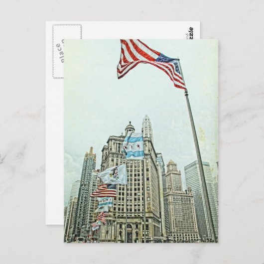 Michigan Avenue Bridge Chicago Postkarte (Vorne/Hinten)