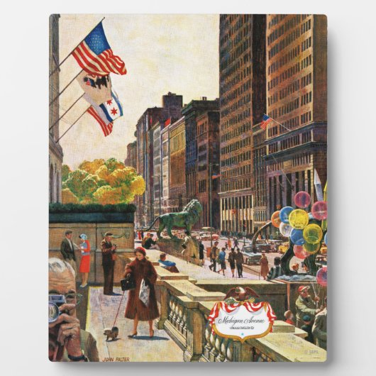 Michigan Avenue, Chicago von John Falter Fotoplatte (Vorderseite)