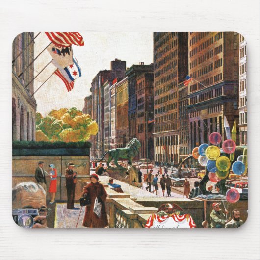 Michigan Avenue, Chicago von John Falter Mousepad (Vorne)