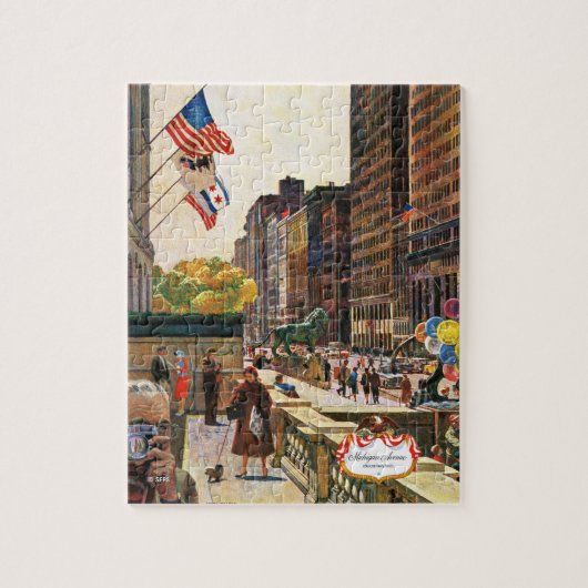 Michigan Avenue, Chicago von John Falter Puzzle (Vertikal)