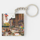 Michigan Avenue, Chicago von John Falter Schlüsselanhänger (Rückseite)