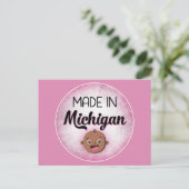 Michigan Baby Funny Pink American Black Postkarte (Stehend Vorderseite)