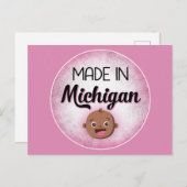 Michigan Baby Funny Pink American Black Postkarte (Vorne/Hinten)