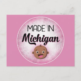 Michigan Baby Funny Pink American Black Postkarte