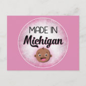 Michigan Baby Funny Pink American Black Postkarte (Vorderseite)