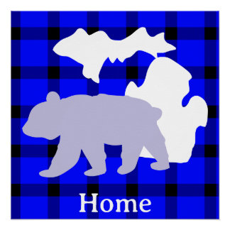 Michigan-Bär Zuhause in Buffalo Karo Poster