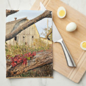 Michigan Barn im Herbst - Doppeldruck Handtuch (Viertel Falte)