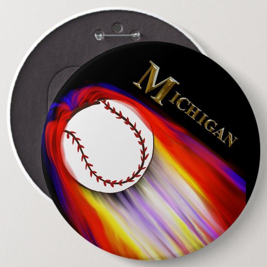 MICHIGAN BASEBALL BUTTON (Vorne & Hinten)