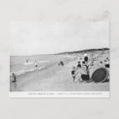 Michigan Beach Scene aus den 40er Jahren Postkarte (Vorderseite)