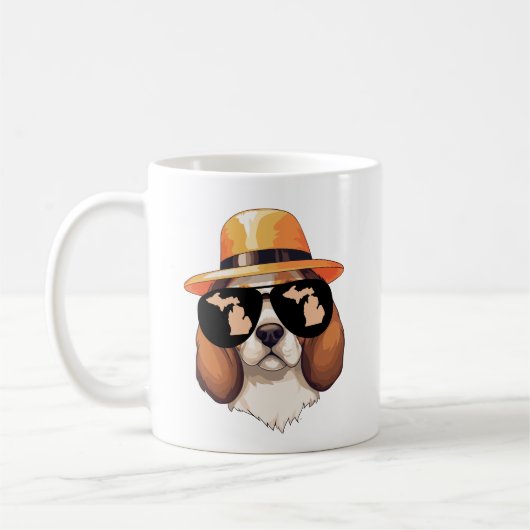 Michigan-Beagle mit Sonnenbrille Kaffeetasse (Links)