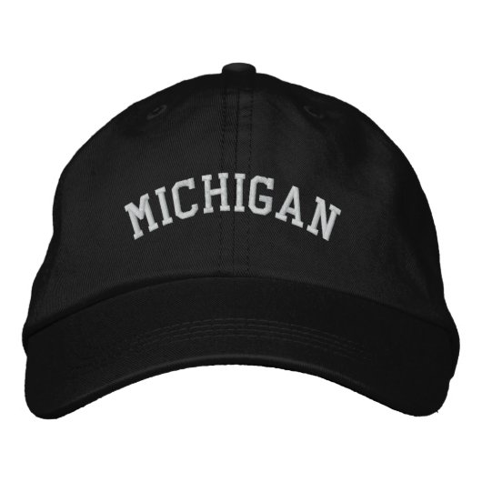 Michigan bestickte verstellbare Cap Black Bestickte Kappe (Vorderseite)