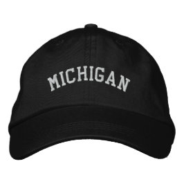 Michigan bestickte verstellbare Cap Black Kappe