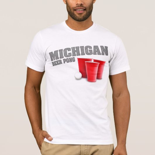 Michigan-Bier Pong T - Shirt (Vorderseite)
