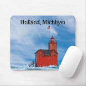 Michigan "Big Red" Leuchtturm Mousepad (Mit Mouse)