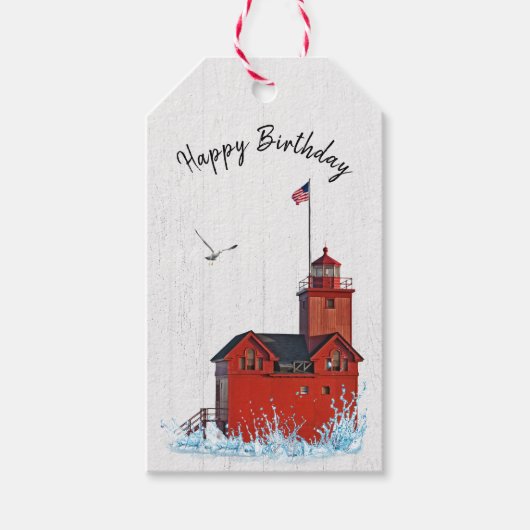 Michigan Big Red Lighthouse Geschenkanhänger (Vorderseite)