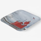 Michigan Big Red Lighthouse mit Winter Swans Pappteller (Gewinkelt)