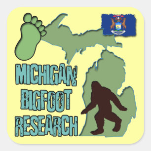 Michigan Bigfoot Research Quadratischer Aufkleber