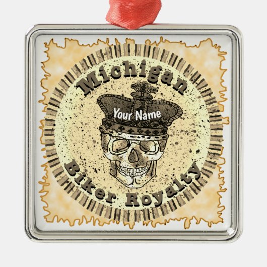 Michigan Biker Ornament Aus Metall (Vorne)