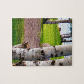 Michigan Birch Bäume am See Puzzle (Horizontal)