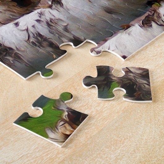 Michigan Birch Bäume am See Puzzle (Seite)