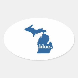 MICHIGAN BLAUER STAAT OVALER AUFKLEBER