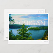 Michigan-Blick auf den Au-Einlauf Postkarte (Vorne/Hinten)