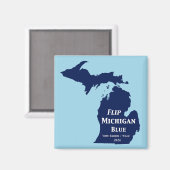 Michigan Blue im Jahr 2024 gedreht Magnet (Vorderseite/Rückseite)