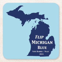 Michigan Blue im Jahr 2024 gedreht Rechteckiger Pappuntersetzer