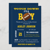 Michigan Blue Yellow Football Theme Baby Dusche Einladung (Vorne/Hinten)