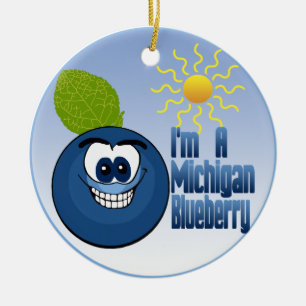 Michigan Blueberry Keramik Ornament