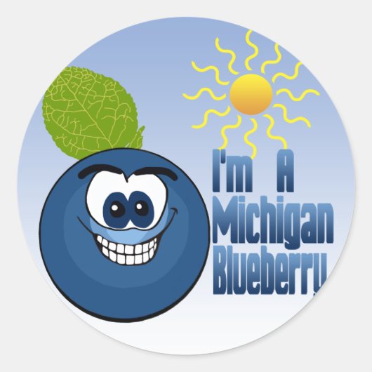 Michigan Blueberry Runder Aufkleber (Vorderseite)