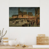 Michigan Boulevard at Night, Chicago 1911 Postcard Poster (Küche)