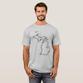Michigan-Bürsten-Kontur-T-Shirt T-Shirt (Vorne ganz)